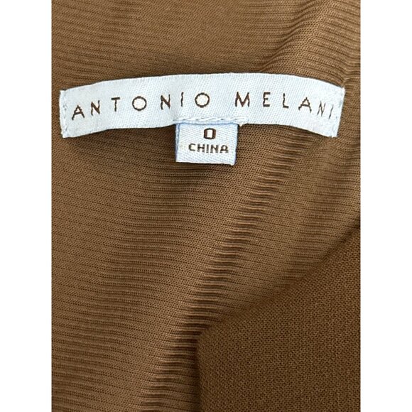 Antonio Melani Olive Green Polyester Viscose Blend Military Peplum Sheath Dress - Picture 6 of 10